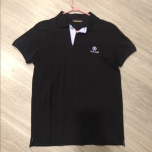 NWOT Roberto Cavalli men polo shirt black sz L